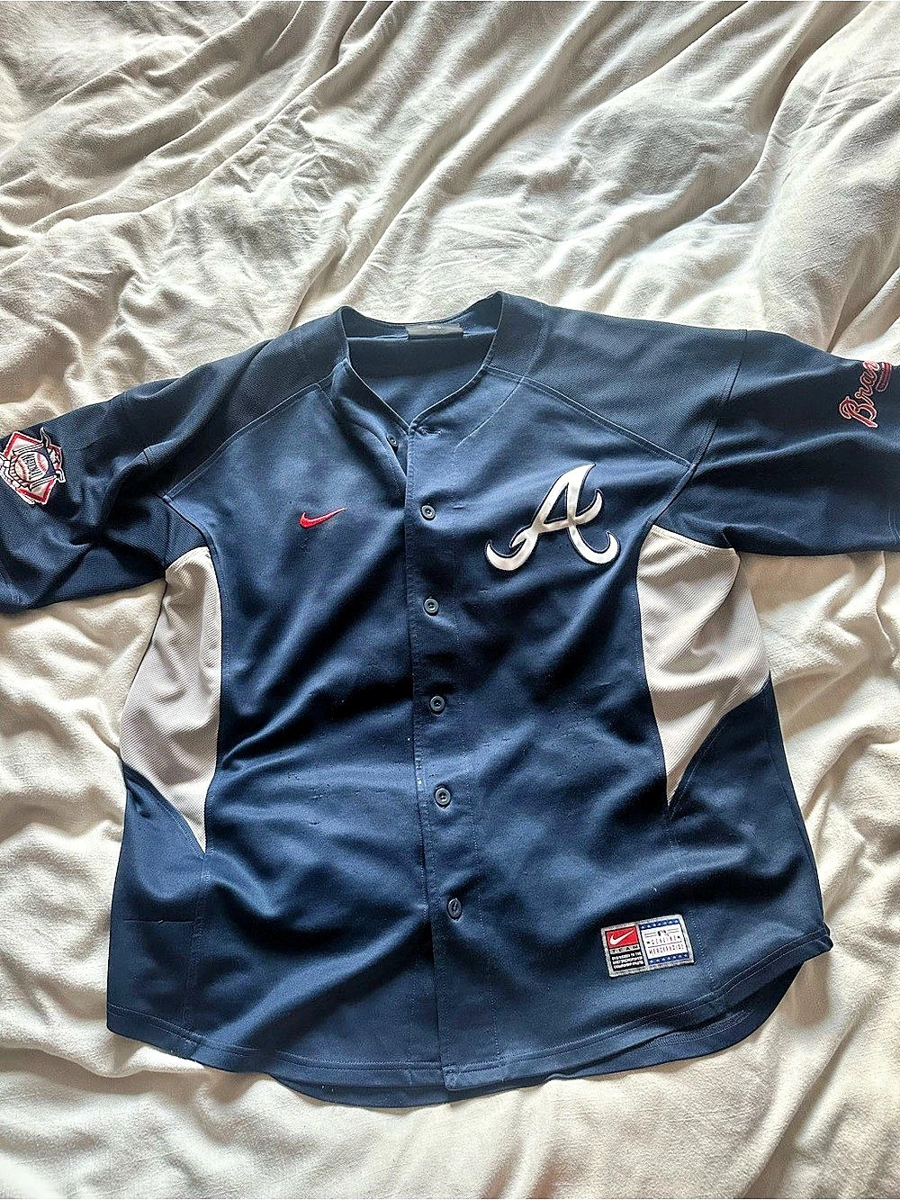 Nike Atlanta Braves MLB Replica Jersey Men's Blue & White XL